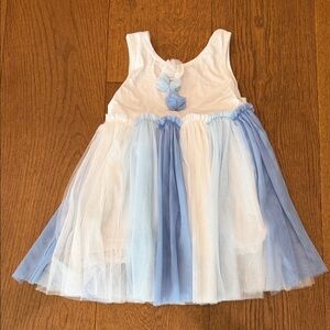 Blue and White Kids Casual Dress